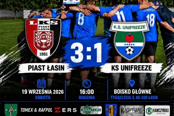 A-klasa: Porażka w Łasinie mimo ambitnej pogoni