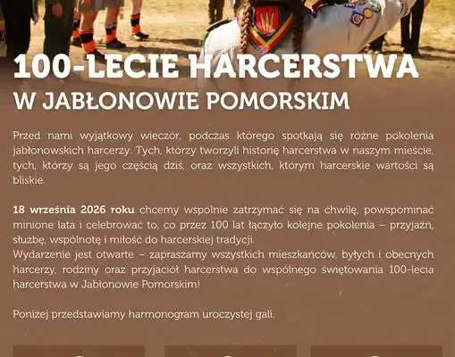 100-lecie harcerstwa w Jabłonowie Pomorskim – uroczysta gala już 18 września