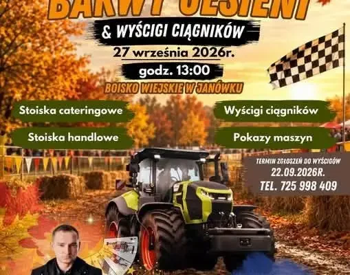 Wyścigi ciągników i piknik w Janówku – gmina Brzozie zaprasza 27 września