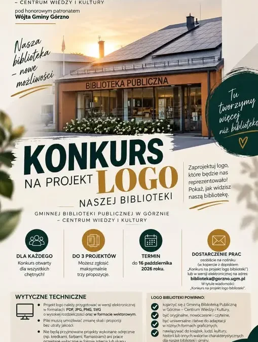 Górzno: biblioteka szuka swojego logo. Konkurs dla każdego, termin do 16 października