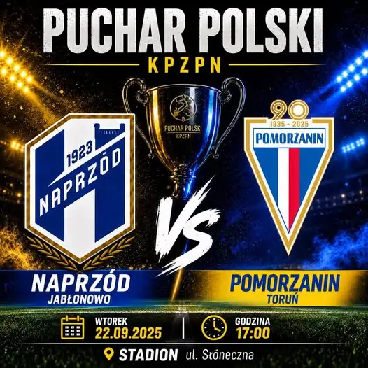 Puchar KPZPN: Naprzód zmierzy się z Pomorzaninem Toruń
