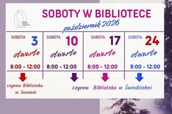 Biblioteka w Świedziebni zaprasza na sobotnie dyżury – sprawdź harmonogram