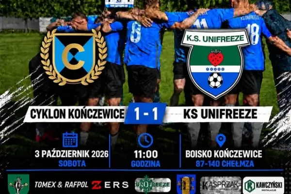 A-klasa: Remis 1:1 w Konczewicach. Bramka Zamkowskiego ratuje punkt