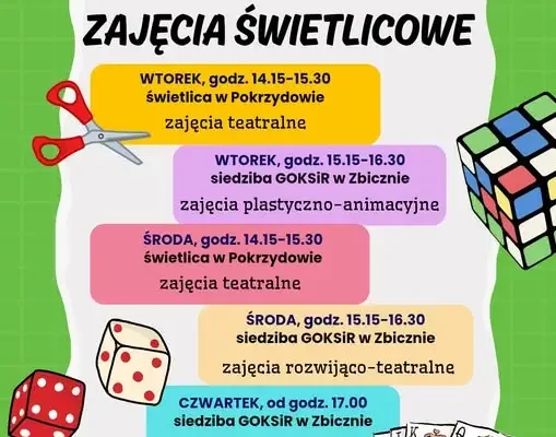 Zbiczno: ruszają popołudniowe zajęcia świetlicowe dla dzieci