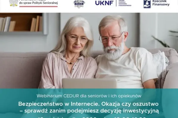 Webinarium dla seniorów: jak nie dać się oszukać fałszywym inwestycjom w sieci
