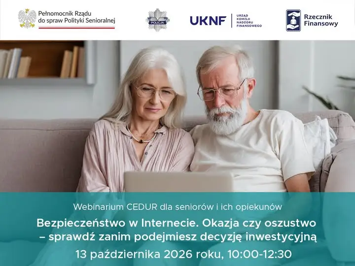 Webinarium dla seniorów: jak nie dać się oszukać fałszywym inwestycjom w sieci