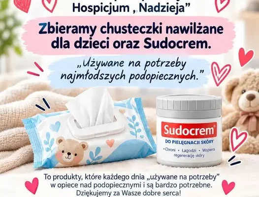 Zbiórka Sudocremu i chusteczek nawilżanych w Szkole Podstawowej nr 4 w Brodnicy