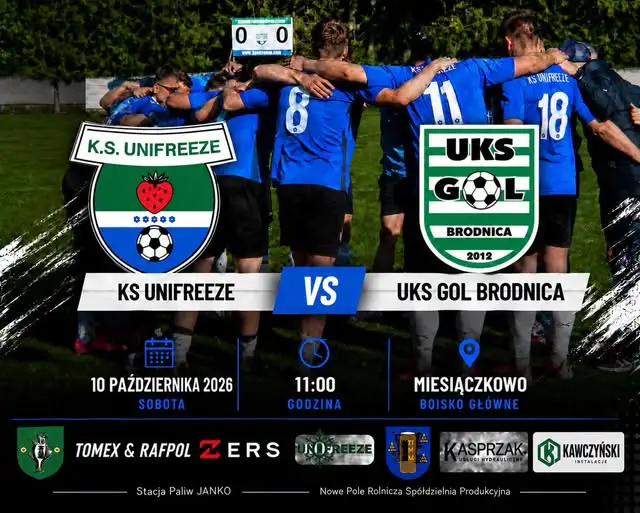 Derby A-klasy w Miesiączkowie – KS Unifreeze podejmie UKS Gol Brodnica