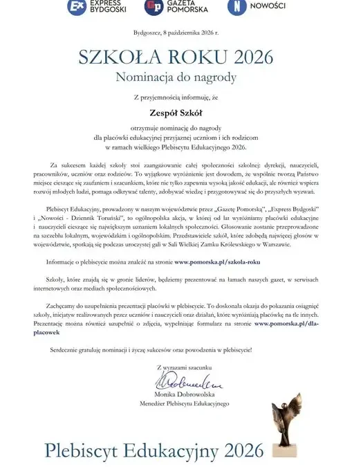 Zespół Szkół w Gorznie nominowany w Plebiscycie Edukacyjnym 2026