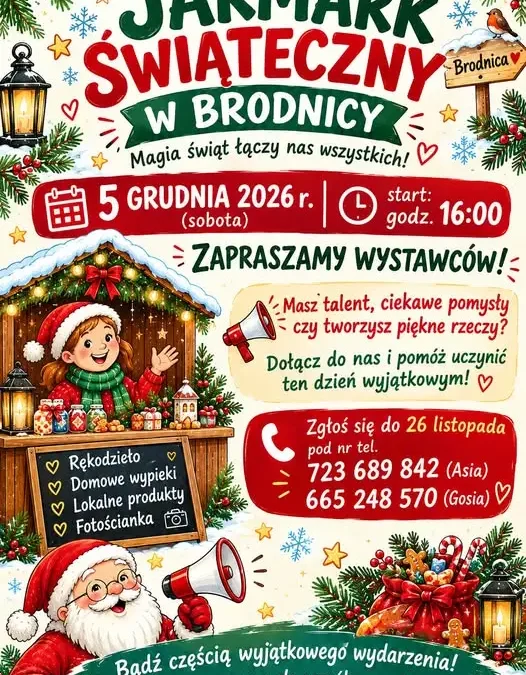 X Gminny Jarmark Świąteczny w Brodnicy – zaproszenie dla wystawców